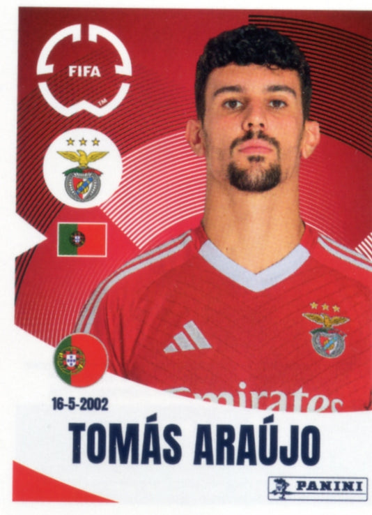 Panini Club World Cup 2025 #176 -  Tomás Araújo (SL Benfica)