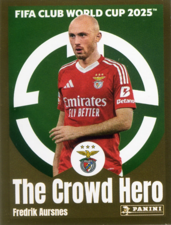 Panini Club World Cup 2025 #190 -  Fredrik Aursnes - The Crowd Hero (SL Benfica)