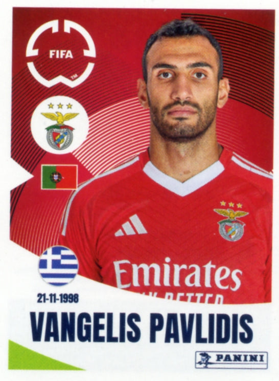 Panini Club World Cup 2025 #185 -  Vangelis Pavlidis (SL Benfica)