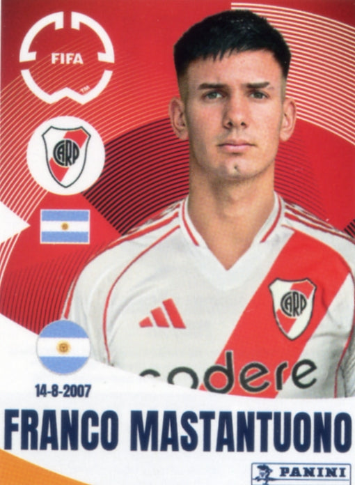 Panini Club World Cup 2025 #271 -  Franco Mastantuono (CA River Plate)
