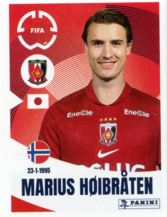 Panini Club World Cup 2025 #283 -  Marius Høibråten (Urawa Red Diamonds)