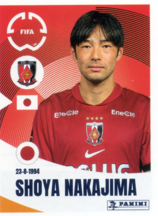 Panini Club World Cup 2025 #291 -  Shoya Nakajima (Urawa Red Diamonds)