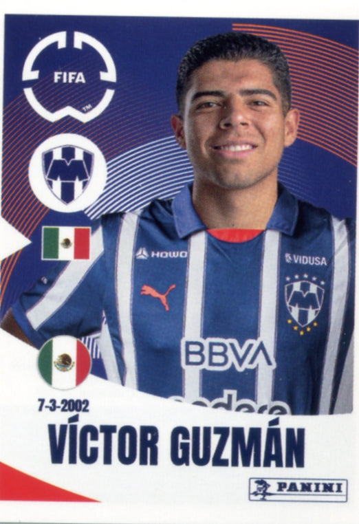 Panini Club World Cup 2025 #301 -  Víctor Guzmán (CF Monterrey)