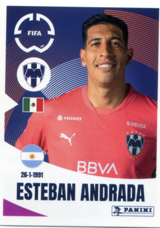 Panini Club World Cup 2025 #300 -  Esteban Andrada (CF Monterrey)