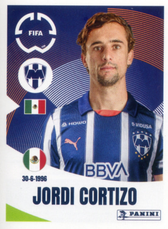 Panini Club World Cup 2025 #314 -  Jordi Cortizo (CF Monterrey)
