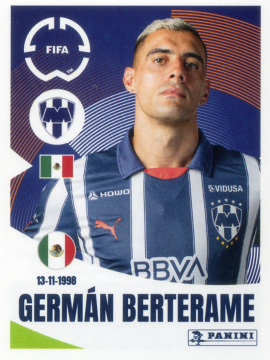 Panini Club World Cup 2025 #311 -  Germán Berterame (CF Monterrey)