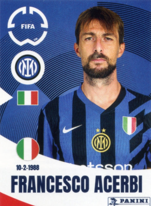 Panini Club World Cup 2025 #323 -  Frances o Acerbi (FC Inter Milan)