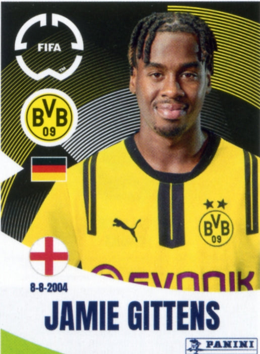Panini Club World Cup 2025 #369 -  Jamie Gittens (Borussia Dortmund)