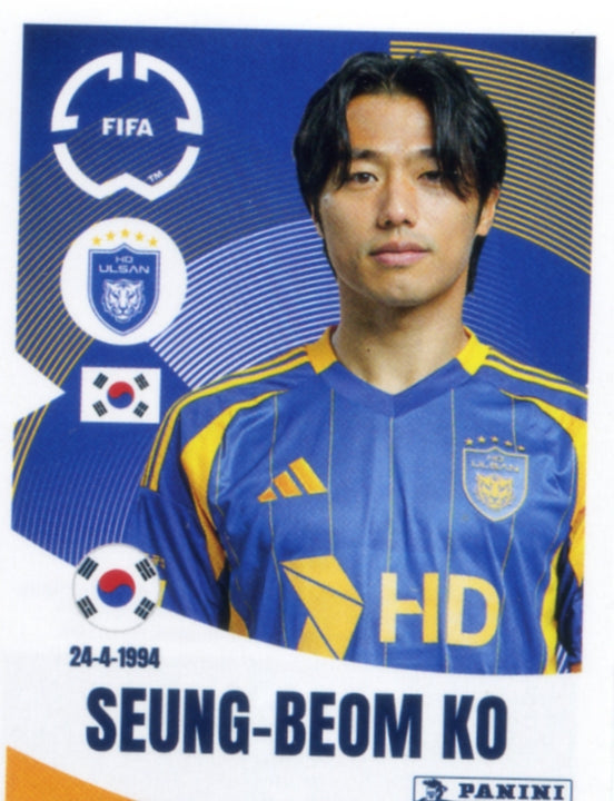 Panini Club World Cup 2025 #379 -  Seung-beom Ko (Ulsan HD FC)
