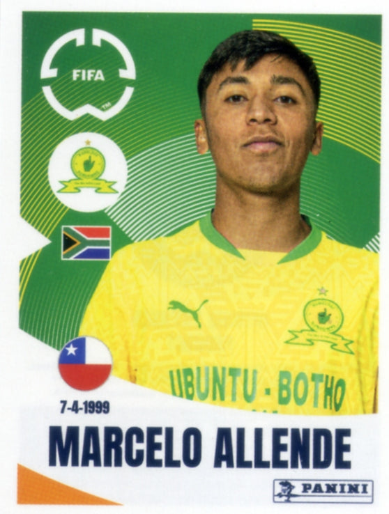 Panini Club World Cup 2025 #398 -  Marcelo Allende (Mamelodi Sundowns FC)