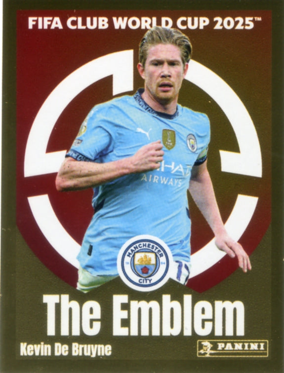 Panini Club World Cup 2025 #418 -  Kevin De Bruyne - The Emblem (Manchester City)