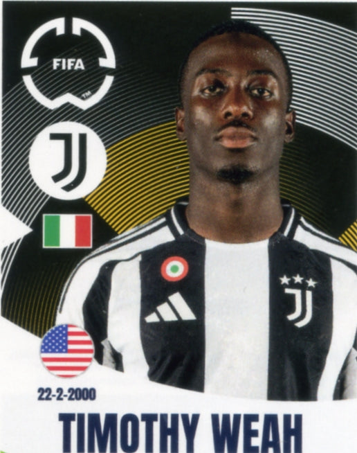 Panini Club World Cup 2025 #471 -  Timothy Weah (Juventus FC)