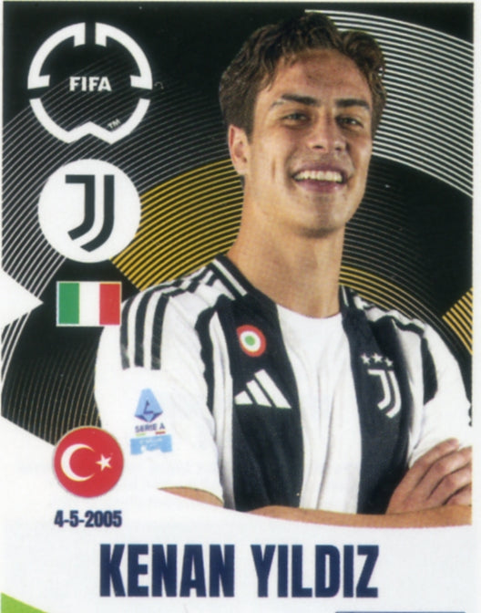 Panini Club World Cup 2025 #476 -  Kenan Yildiz (Juventus FC)