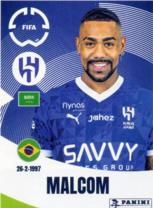 Panini Club World Cup 2025 #510 -  Malcom (Al-Hilal)