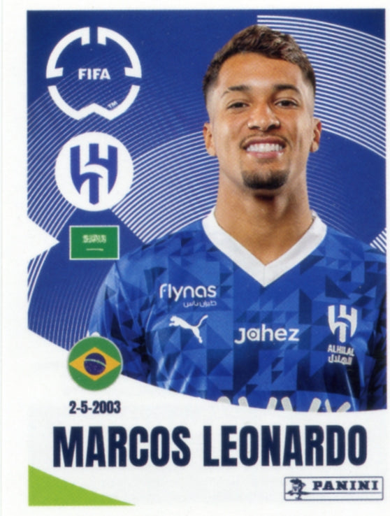Panini Club World Cup 2025 #512 -  Marcos Leonardo (Al-Hilal)