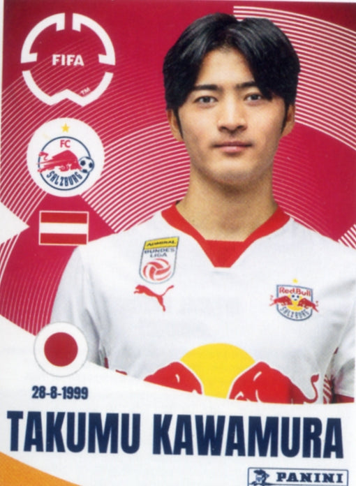Panini Club World Cup 2025 #540 -  Takumu Kawamura (Red Bull Salzbourg)