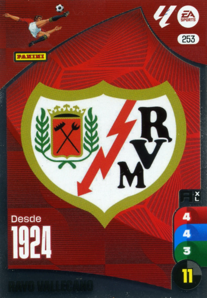Panini Adrenalyn XL La Liga 2024/2025 - #253.  Escudo - Rayo Vallecano - 1ª Edición, Cromo RAW
