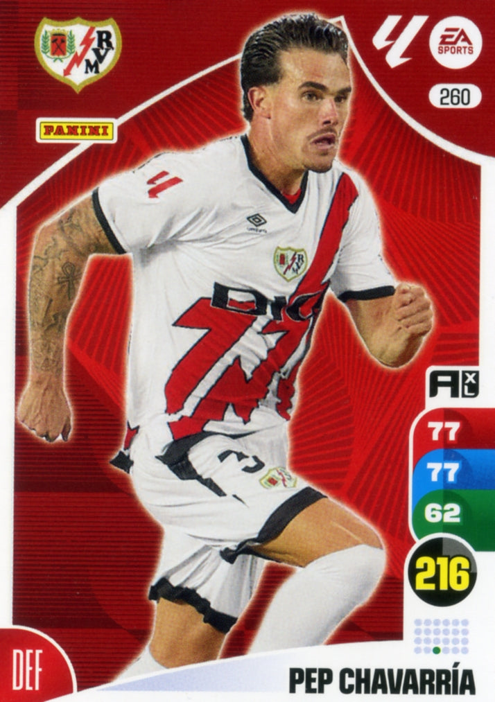 Panini Adrenalyn XL La Liga 2024/2025 - #260.  Pep Chavarría - Rayo Vallecano - 1ª Edición, Cromo RAW