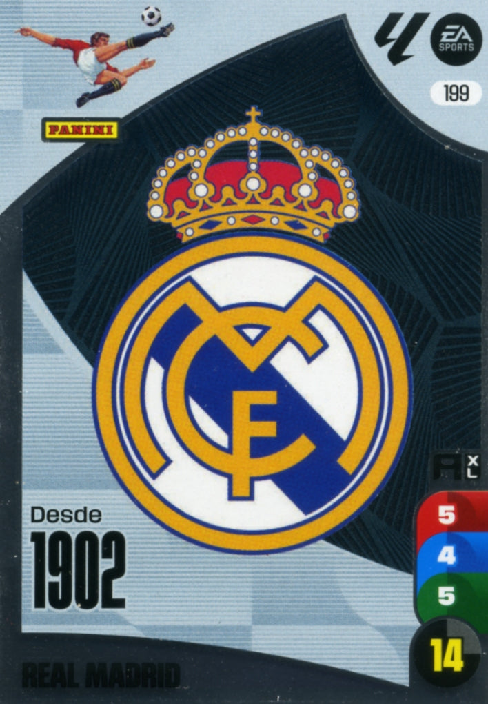 Panini Adrenalyn XL La Liga 2024/2025 - #199 - ESCUDO - REAL MADRID - 1ª Edición, Cromo RAW