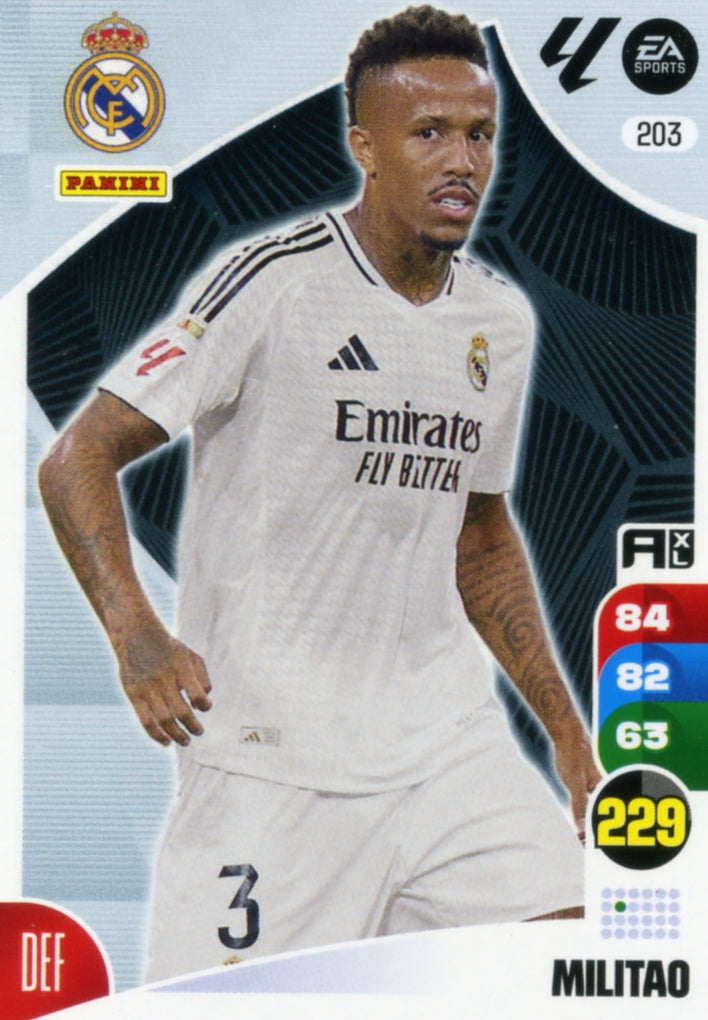 Panini Adrenalyn XL La Liga 2024/2025 - #203 - MILITAO - REAL MADRID - 1ª Edición, Cromo RAW