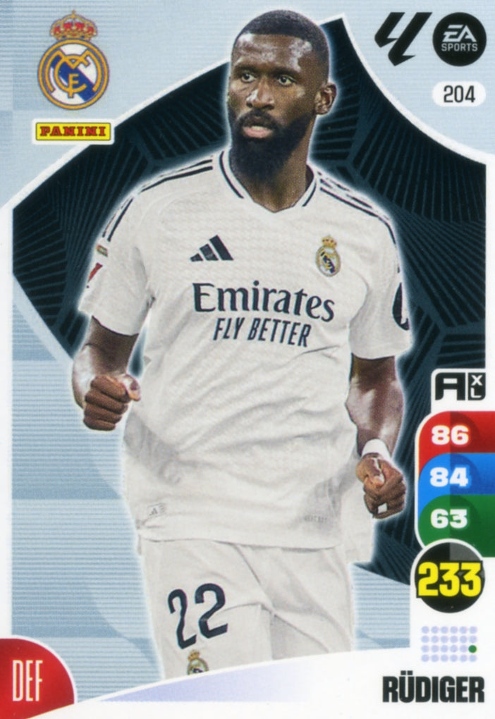 Panini Adrenalyn XL La Liga 2024/2025 - #204 - RÜDIGER - REAL MADRID - 1ª Edición, Cromo RAW