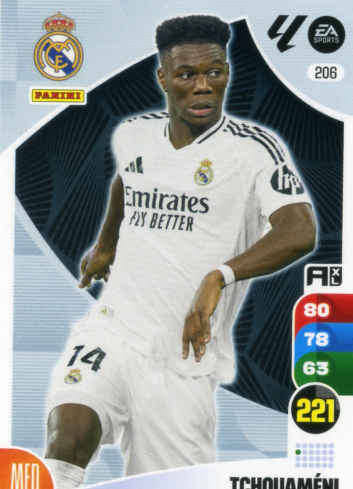 Panini Adrenalyn XL La Liga 2024/2025 - #206 - TCHOUAMÉNI - REAL MADRID - 1ª Edición, Cromo RAW
