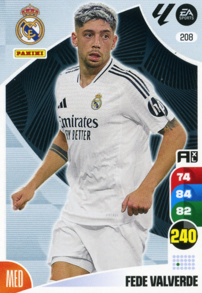 Panini Adrenalyn XL La Liga 2024/2025 - #208 - FEDE VALVERDE - REAL MADRID - 1ª Edición, Cromo RAW