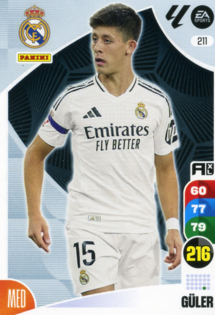 Panini Adrenalyn XL La Liga 2024/2025 - #211 - ARDA GÜLER - REAL MADRID - 1ª Edición, Cromo RAW