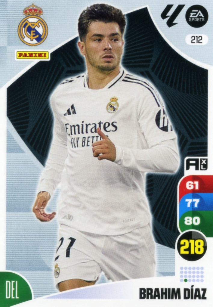 Panini Adrenalyn XL La Liga 2024/2025 - #212 - BRAHIM DIAZ - REAL MADRID - 1ª Edición, Cromo RAW