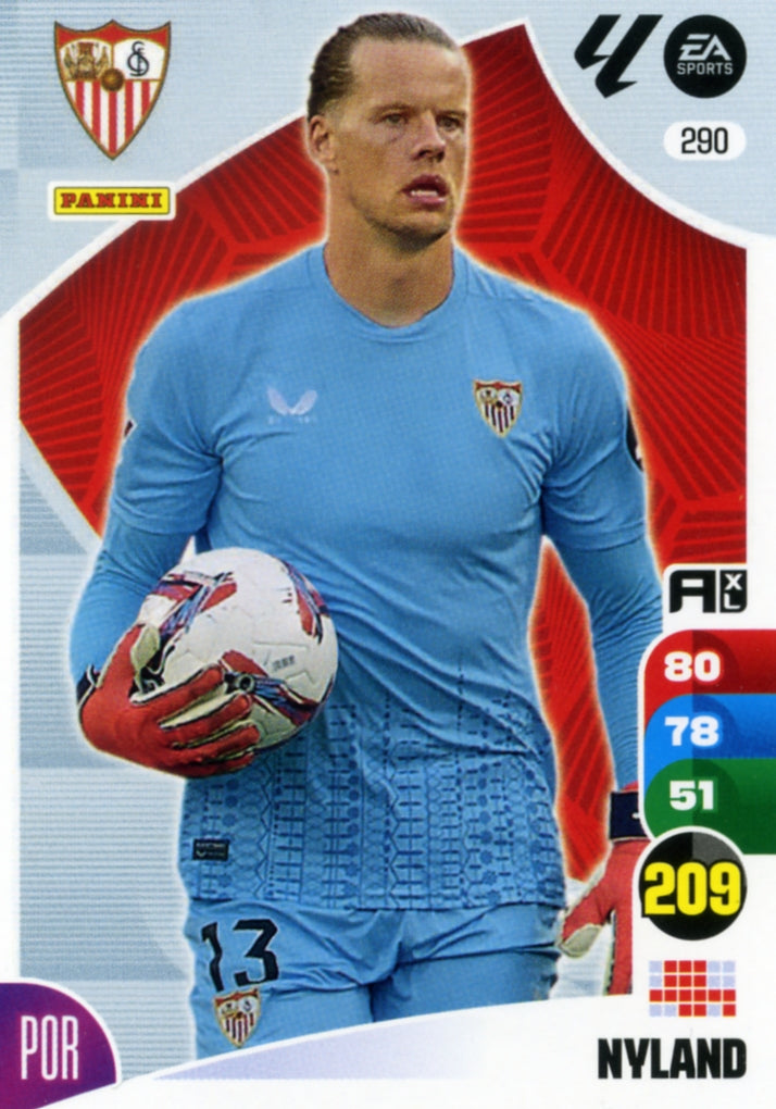 Panini Adrenalyn XL La Liga 2024/2025 - #290.  Nyland - Sevilla - 1ª Edición, Cromo RAW
