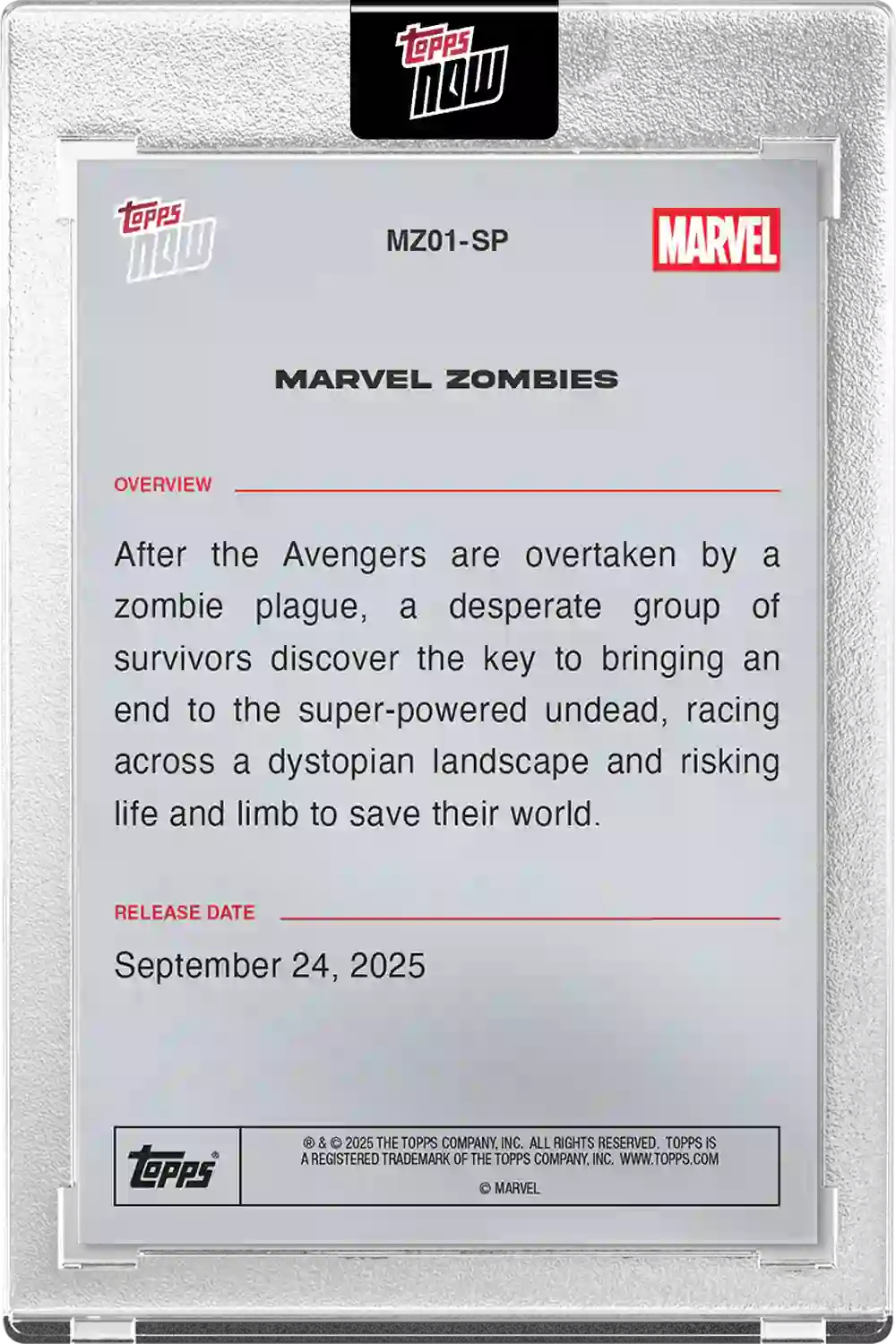 Topps NOW 2025 Disney Marvel Zombies - #MZ01-SP - Protección Card Case Magnetic