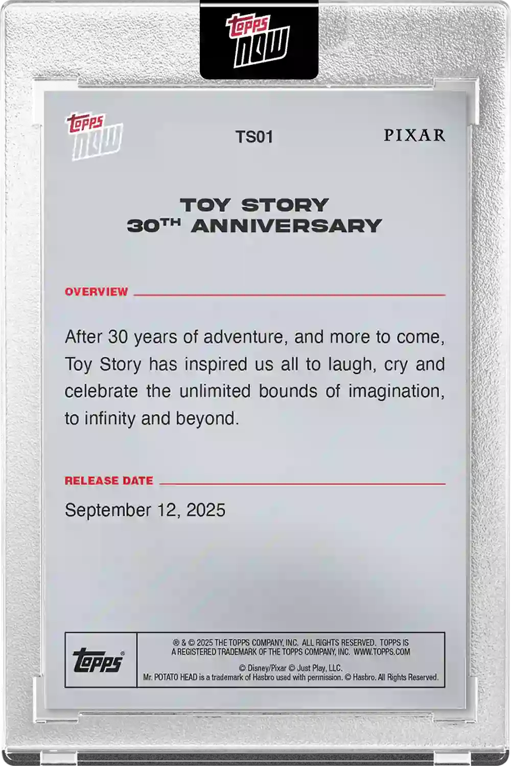 Topps NOW 2025 Disney Toy Story 30th Anniversary - Protección Card Case Magnetic