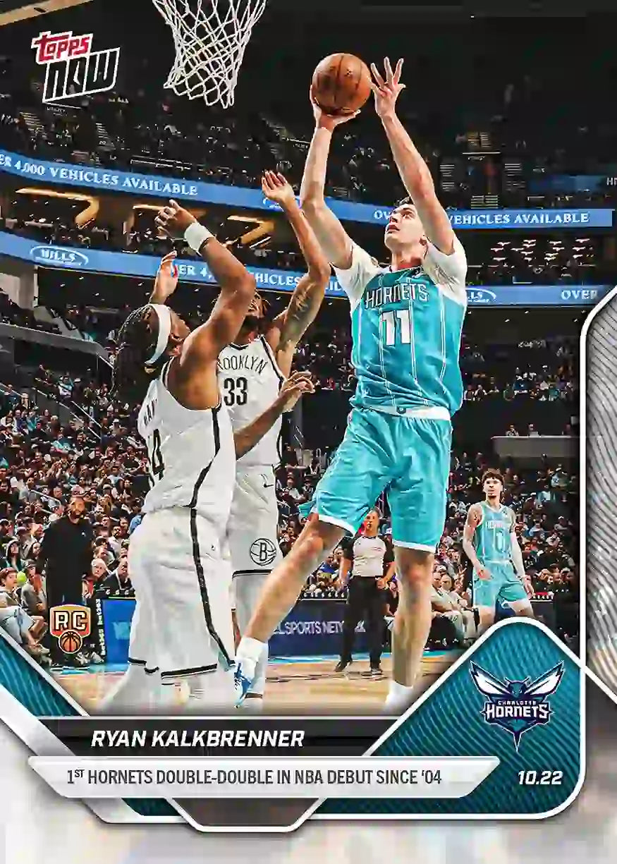 Ryan Kalkbrenner - 2025-26 NBA Topps NOW - Rookie RC - Card 013 - WTC