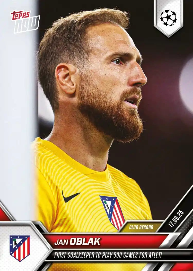 Topps Now - UEFA Champions League 2025-26 - Jan Oblak - Card #019
