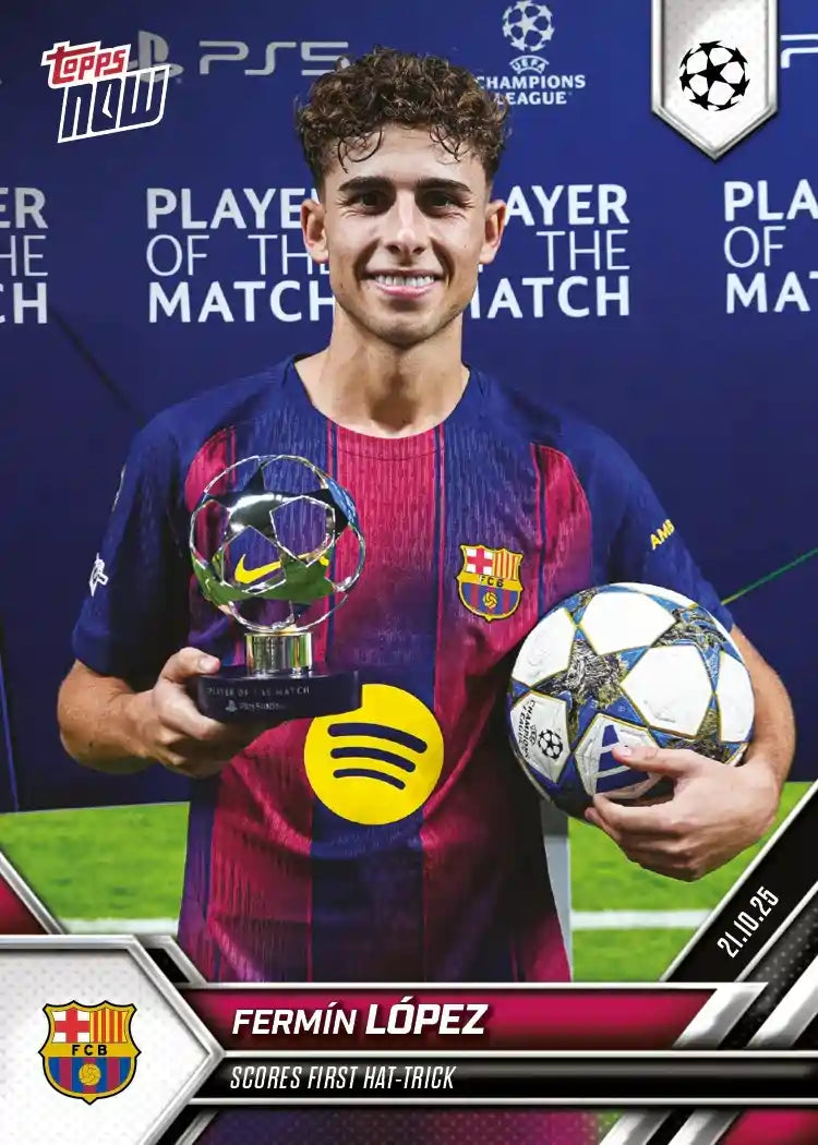 Fermín López - 2025-26 UCL Topps NOW - Card 32 - World Trading Cards - OFERTA HASTA EL 04/11/2025