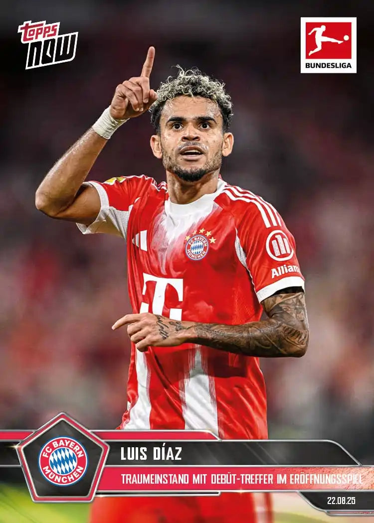 Bundesliga Topps NOW-2025-26-Topps-Cromo-Trading Card-Luis Díaz-Bayern München-#005