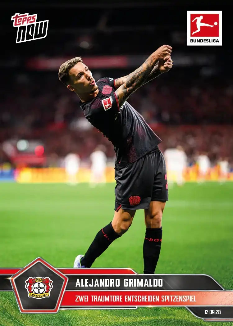 Bundesliga Topps NOW-2025-26-Topps-Cromo-Trading Card-Alejandro Grimaldo-Bayer 04 Leverkusen-#017