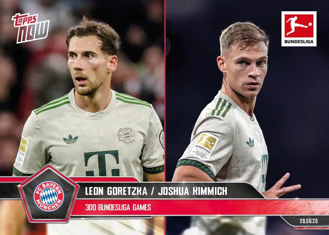 Bundesliga Topps NOW-2025-26-Topps-Cromo-Trading Card-Joshua Kimmich/Leon Goretzka-Bayern München-#031