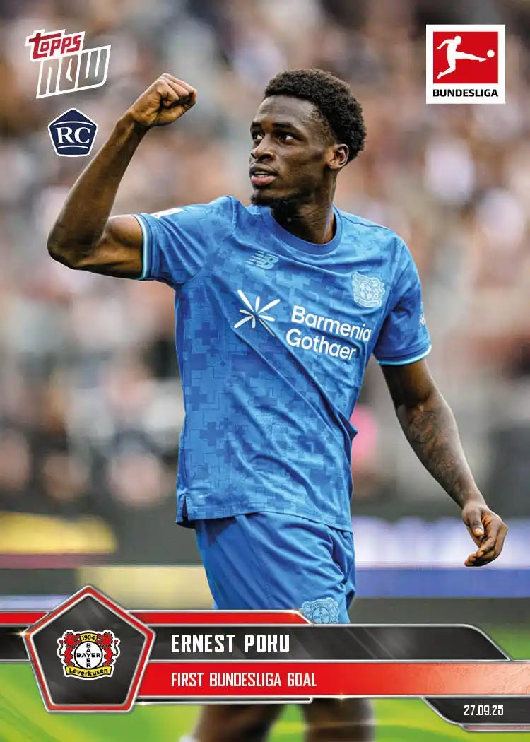 Bundesliga Topps NOW-2025-26-Topps-Cromo-Trading Card-Ernest Poku-Bayer 04 Leverkusen-#033