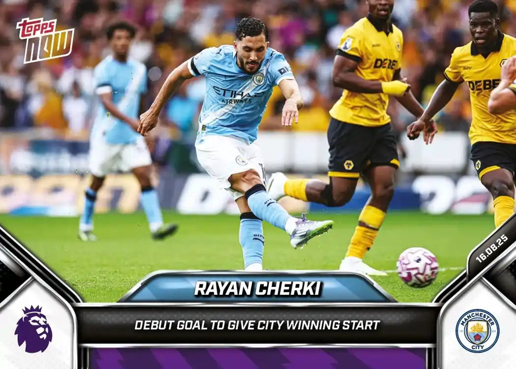 Premier League Topps Now-2025-26-Topps-Cromo-Trading Card-Rayan Cherki-Manchester City-#002