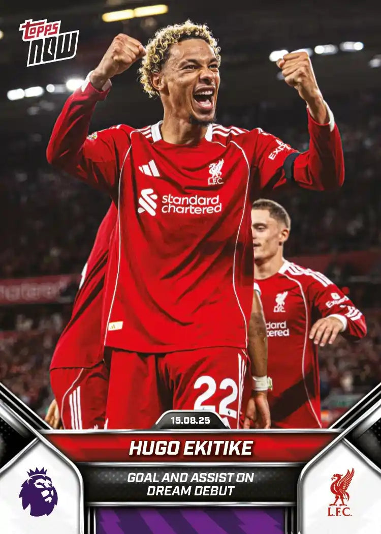 Premier League Topps Now-2025-26-Topps-Cromo-Trading Card-Hugo Ekitike-Liverpool-#004