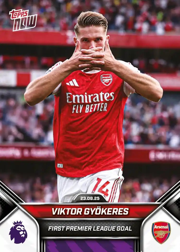 Premier League Topps Now-2025-26-Topps-Cromo-Trading Card-Viktor Gyokeres-Arsenal-#008