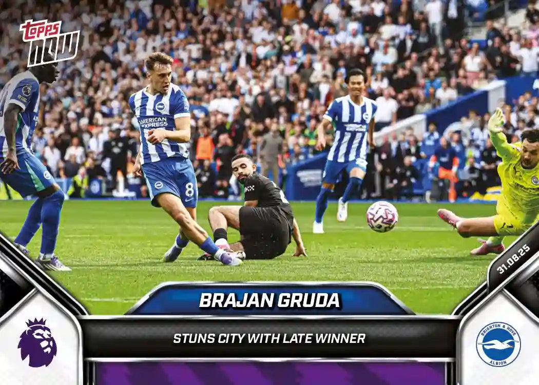Premier League Topps Now-2025-26-Topps-Cromo-Trading Card-Brajan Gruda-Brighton-#014
