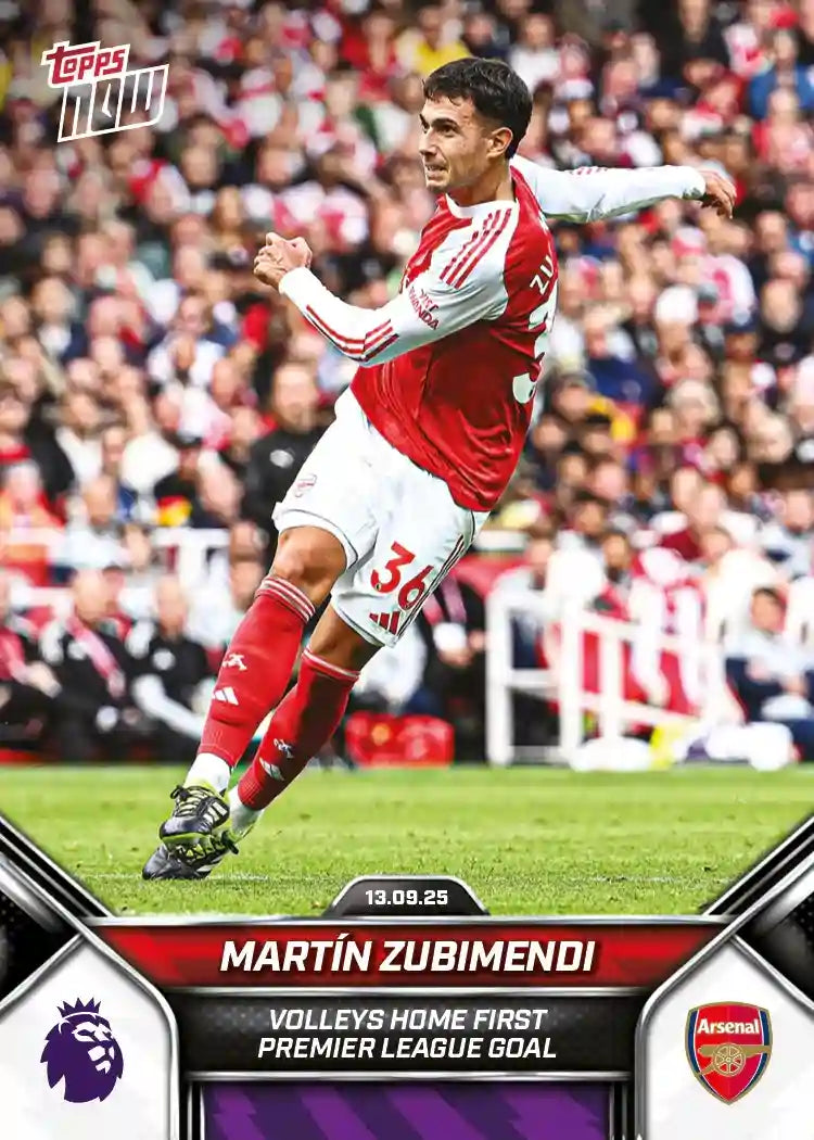 Premier League Topps Now-2025-26-Topps-Cromo-Trading Card-Martin Zubimendi-Arsenal-#017