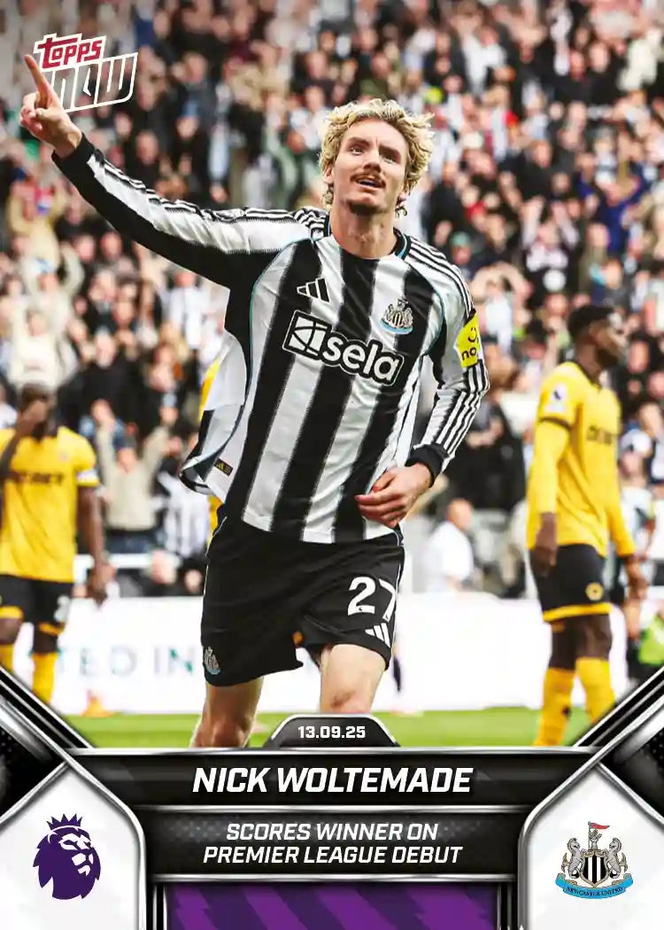 Premier League Topps Now-2025-26-Topps-Cromo-Trading Card-Nick Woltemade-Newcastle-#018