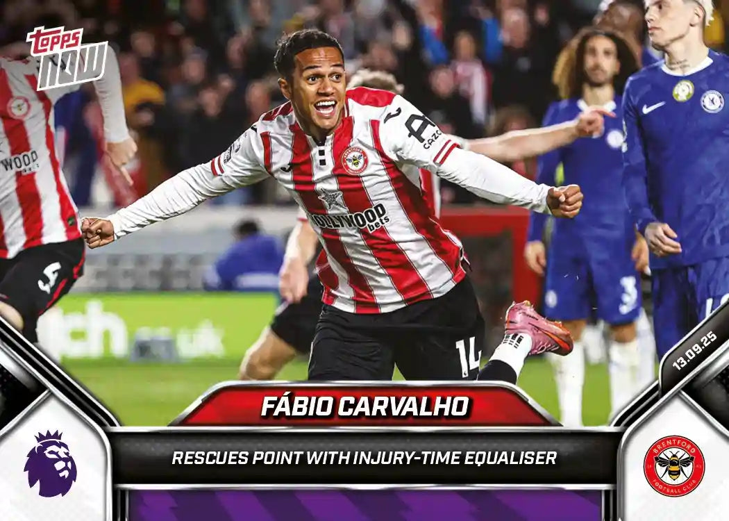 Premier League Topps Now-2025-26-Topps-Cromo-Trading Card-Fabio Carvalho-Brentford-#019