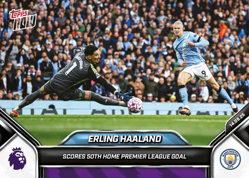 Premier League Topps Now-2025-26-Topps-Cromo-Trading Card-Erling Haaland-Manchester City-#020