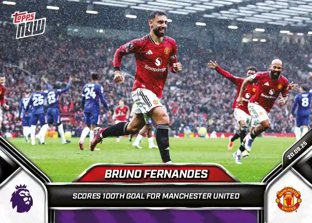 Premier League Topps Now-2025-26-Topps-Cromo-Trading Card-Bruno Fernandes-Manchester United-#021