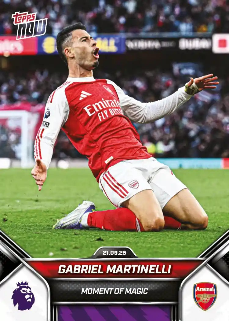 Premier League Topps Now-2025-26-Topps-Cromo-Trading Card-Gabriel Martinelli-Arsenal-#024