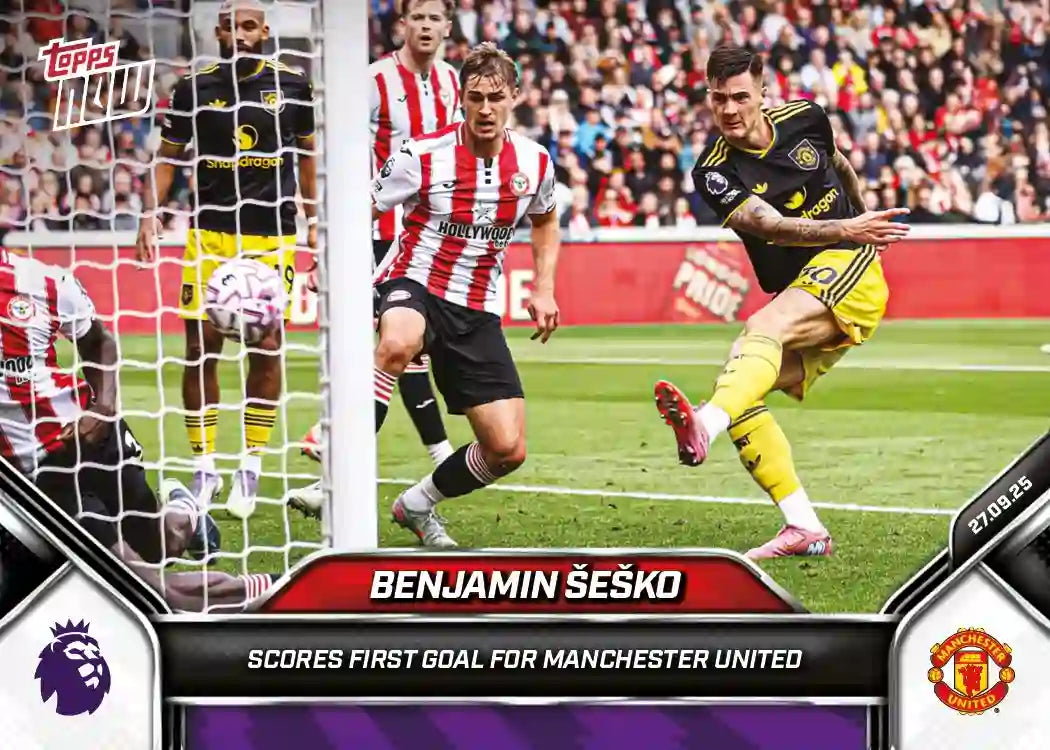 Premier League Topps Now-2025-26-Topps-Cromo-Trading Card-Benjamin Sesko-Manchester United-#025